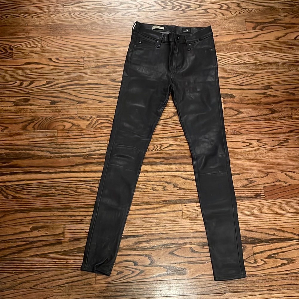 AG the Farrah high rise skinny leather pant
